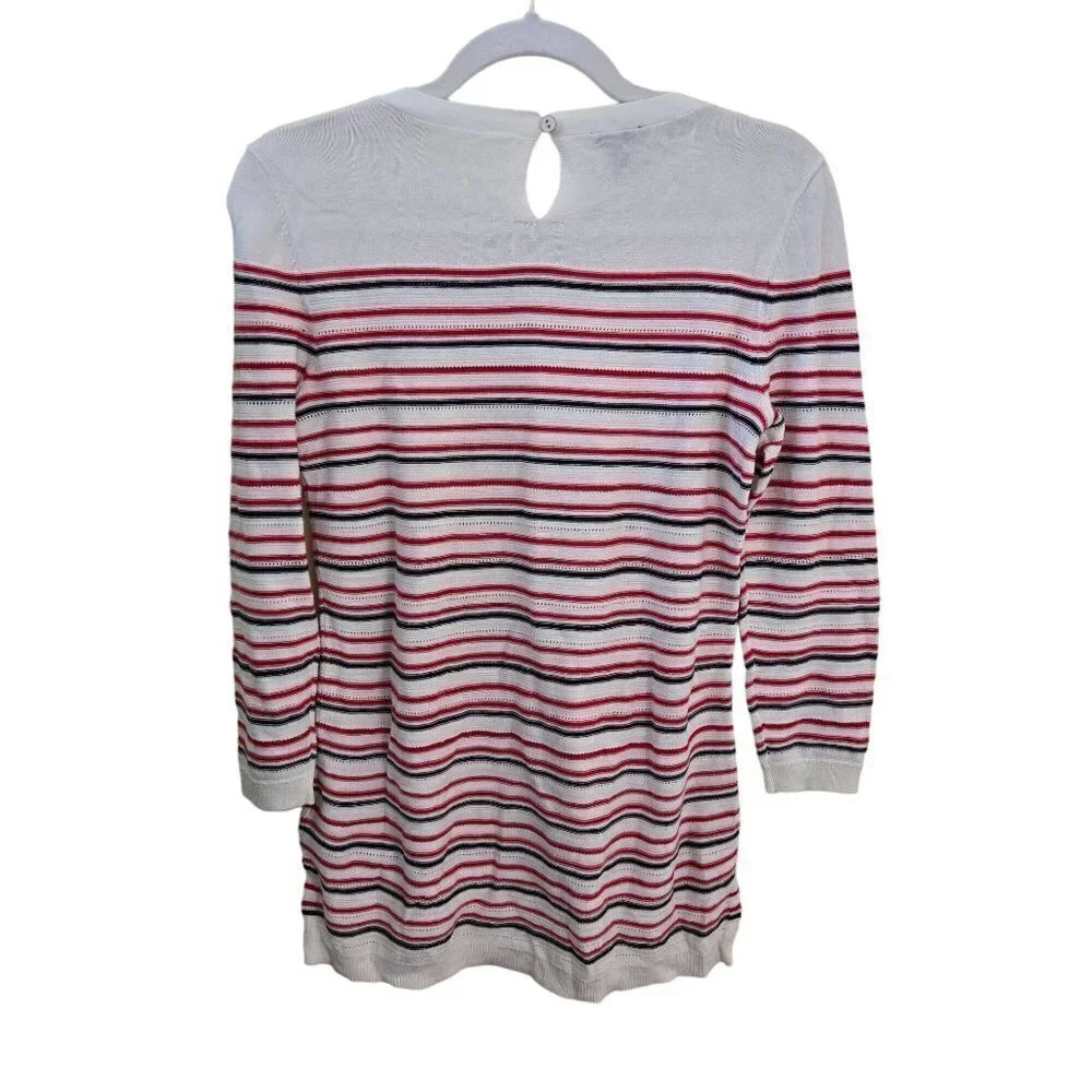Talbots NWOT Red White Blue Striped Lightweight Tunic Top Size XS